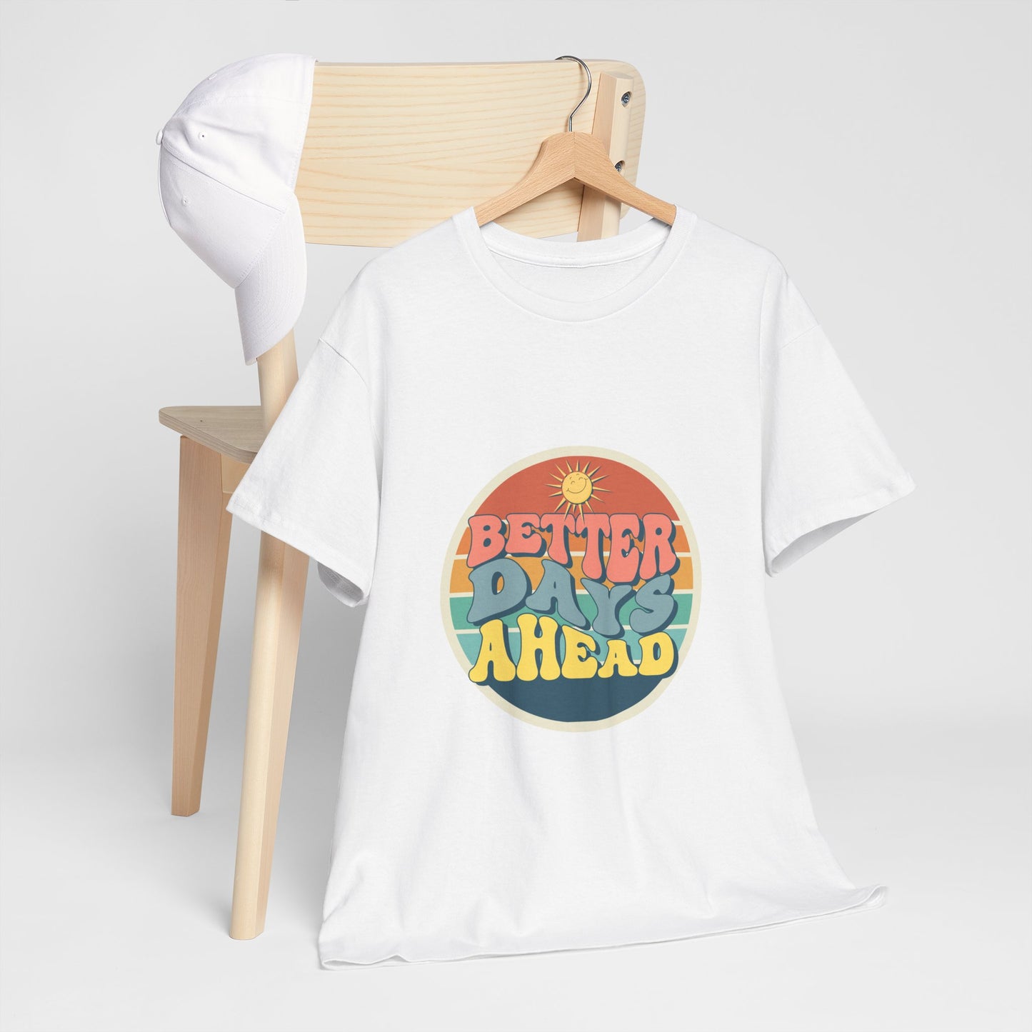 Better Days Ahead Unisex Heavy Cotton Tee - Minimalist Graphic T-Shirt for Casual Style